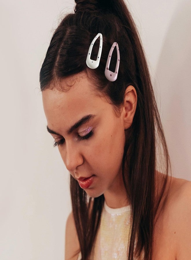 Cptots 20 PCS Metal Snap Hair Clips Water Drop No Slip Barrettes for Women Bright Small Hair Clips For Thick And Thin Fine Hair,Black Light Yellow Multiple Brown,1.97 x 0.5 In. - Image 5